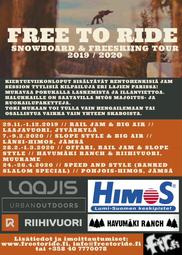 Free to Ride Tour - Snowboard & Freeskiing Tour Laajavuoressa 29.11.-1.12.